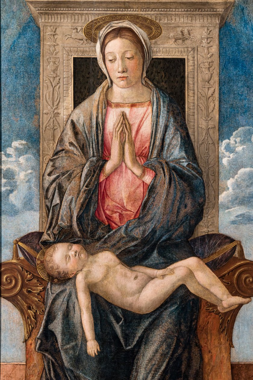 Madonna nukkuvan vauvan kanssa, kirjoittanut Giovanni bellini, n. 1470. tekijältä Giovanni Bellini