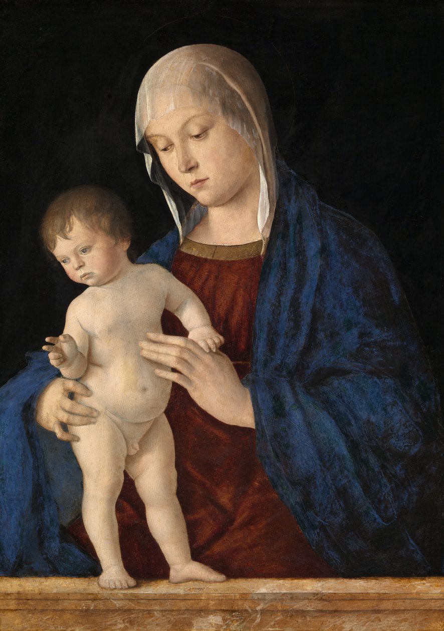 Madonna lapsen siunauksen kanssa, n. 1475 (öljy paneelille) tekijältä Giovanni Bellini