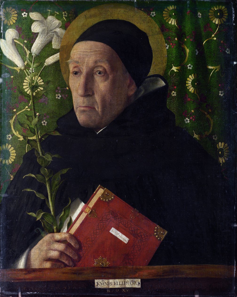 Muotokuva Fra Teodorosta Urbinosta Pyhänä Dominicina tekijältä Giovanni Bellini