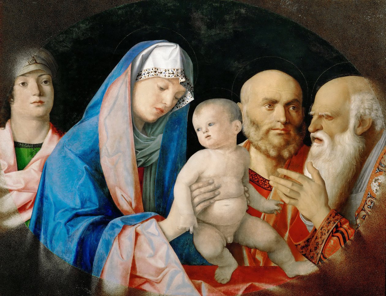 Renessanssi: La presentation au temple, avec Anne la profhetess - Esitys temppelissä, Bellini, Giovanni (1430-1516), n. 1490-1499. Öljy puulle, 63,5x81,5. Taidehistoriallinen museo, Wien tekijältä Giovanni Bellini