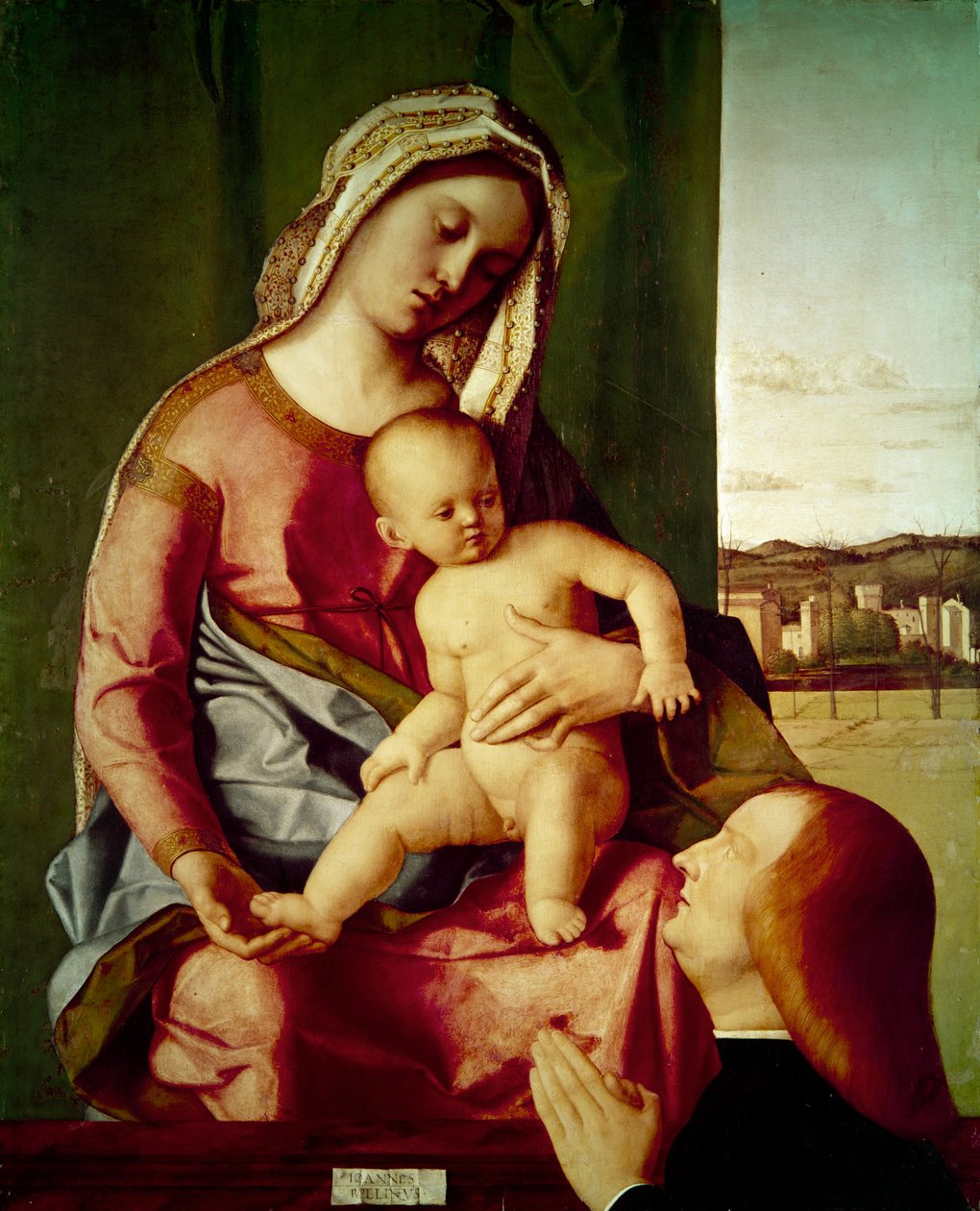 Madonna ja lapsi lahjoittajan kanssa (paneelissa) tekijältä Giovanni Bellini