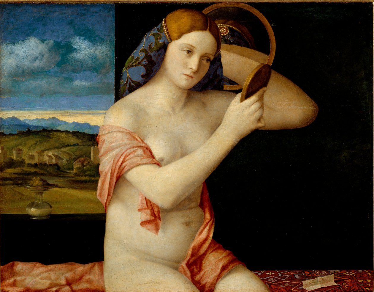 Nuori nainen peilissä tekijältä Giovanni Bellini