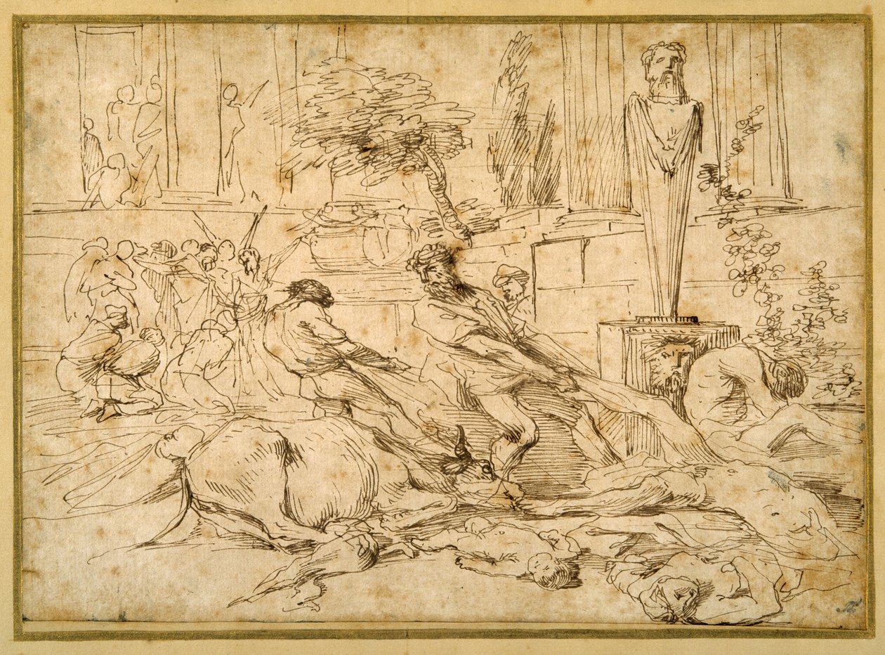 Rutto Ashdodissa (kynä ja muste paperille) tekijältä Giovanni Benedetto (1609 64) Castiglione
