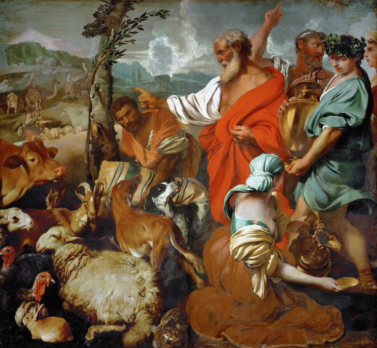 Arche de Noe - Barokki : The Animals Board Nooan arkki par Castiglione, Giovanni Benedetto (1610-1665), 17. vuosisadan toinen puolisko. Öljy kankaalle, 200x217,5. Taidehistoriallinen museo, Vienne tekijältä Giovanni Benedetto Castiglione
