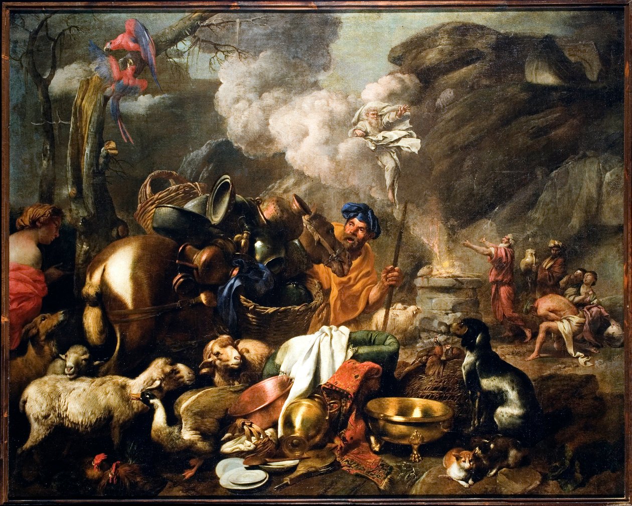 Noen uhri vedenpaisumusten jälkeen maalaus Giovanni Benedetto Castiglione dit il Grechetto (1610-1665) 1600-luvun Genes, Musei di Strada Nuova tekijältä Giovanni Benedetto Castiglione