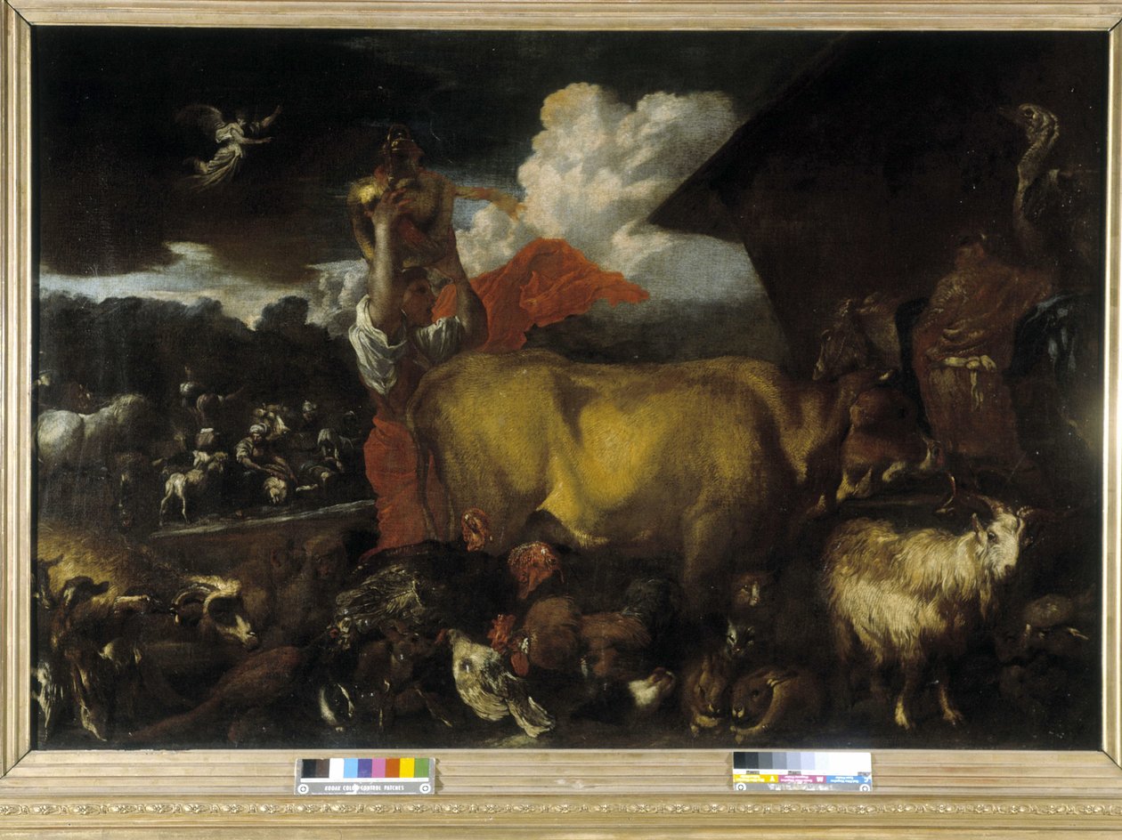 Eläinten sisäänkäynti arkkiin (öljy kankaalle) tekijältä Giovanni Benedetto Castiglione