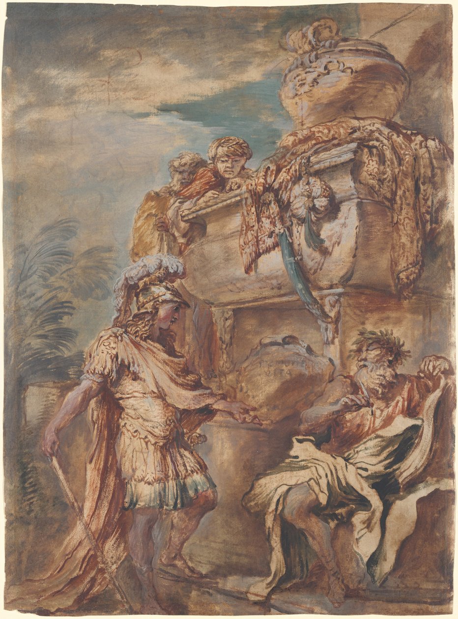 Aleksanteri Kyroksen haudalla tekijältä Giovanni Benedetto Castiglione