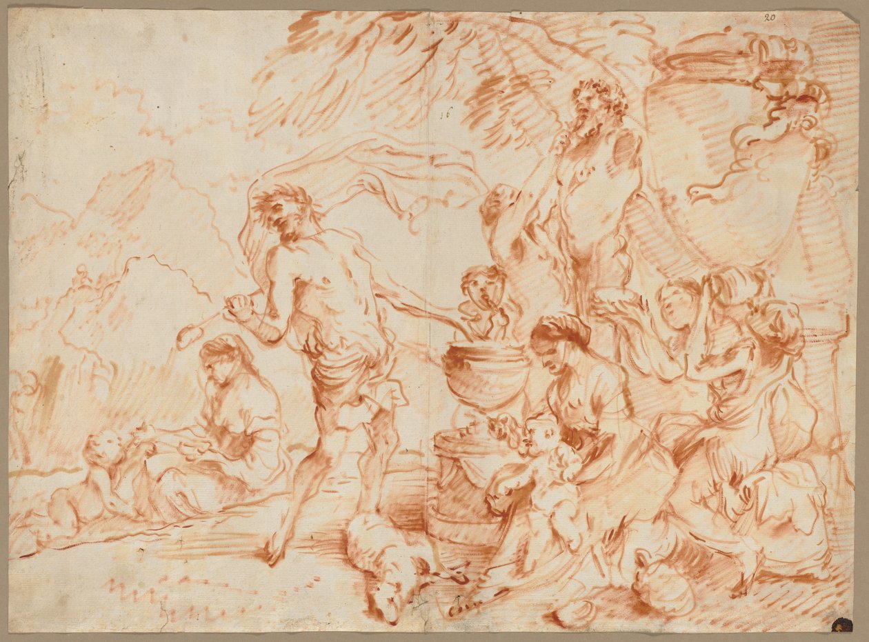 Bacchanal ennen hermiä tekijältä Giovanni Benedetto Castiglione
