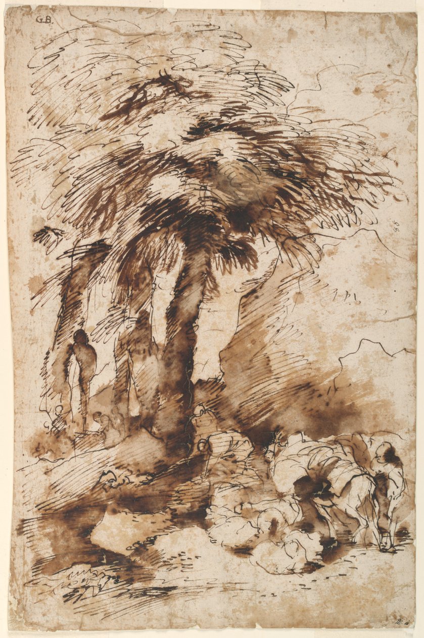 Karavaani lepää lähellä hermaa tekijältä Giovanni Benedetto Castiglione