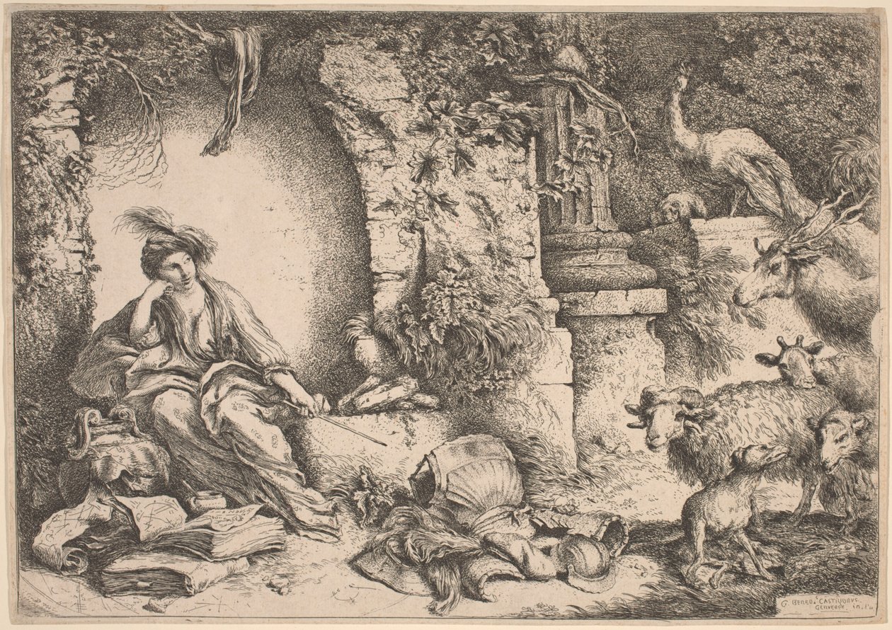 Circe muuttaa Ulyssesin miehet pedoiksi tekijältä Giovanni Benedetto Castiglione