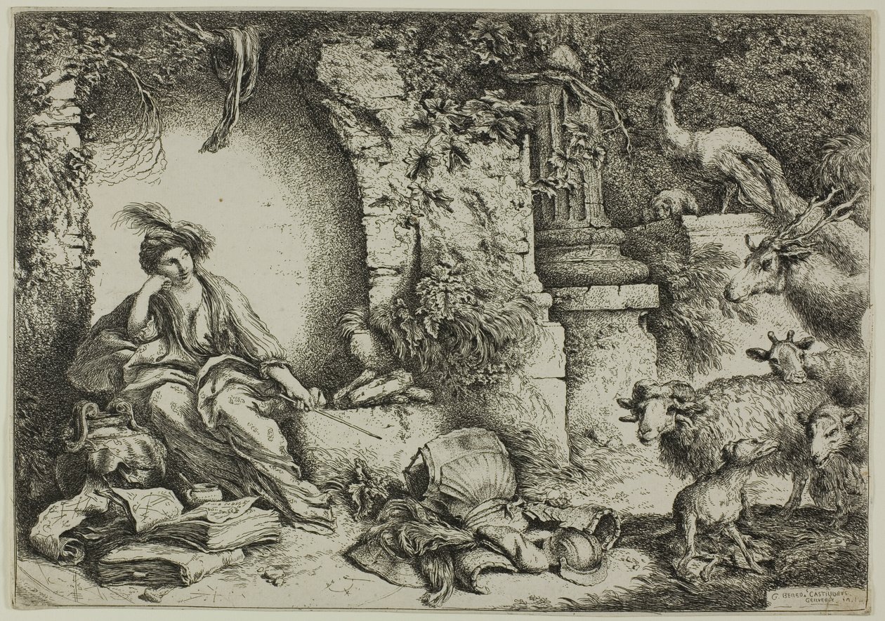 Circe Ulysseksen seuralaisten kanssa muuttui eläimiksi tekijältä Giovanni Benedetto Castiglione