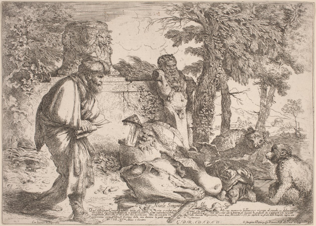 Diogenes etsii rehellistä miestä tekijältä Giovanni Benedetto Castiglione