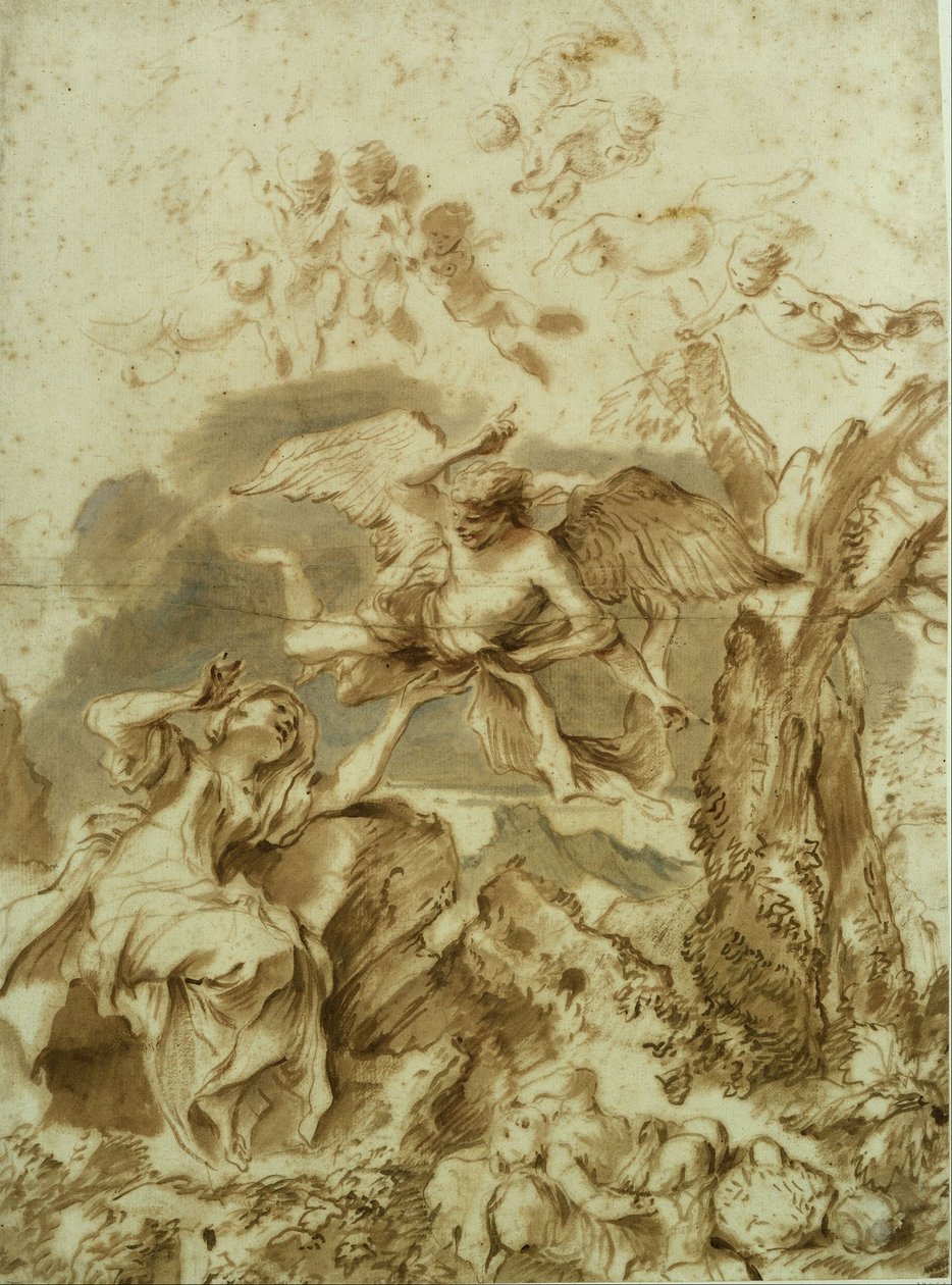 Hagar ja Ismael erämaassa tekijältä Giovanni Benedetto Castiglione
