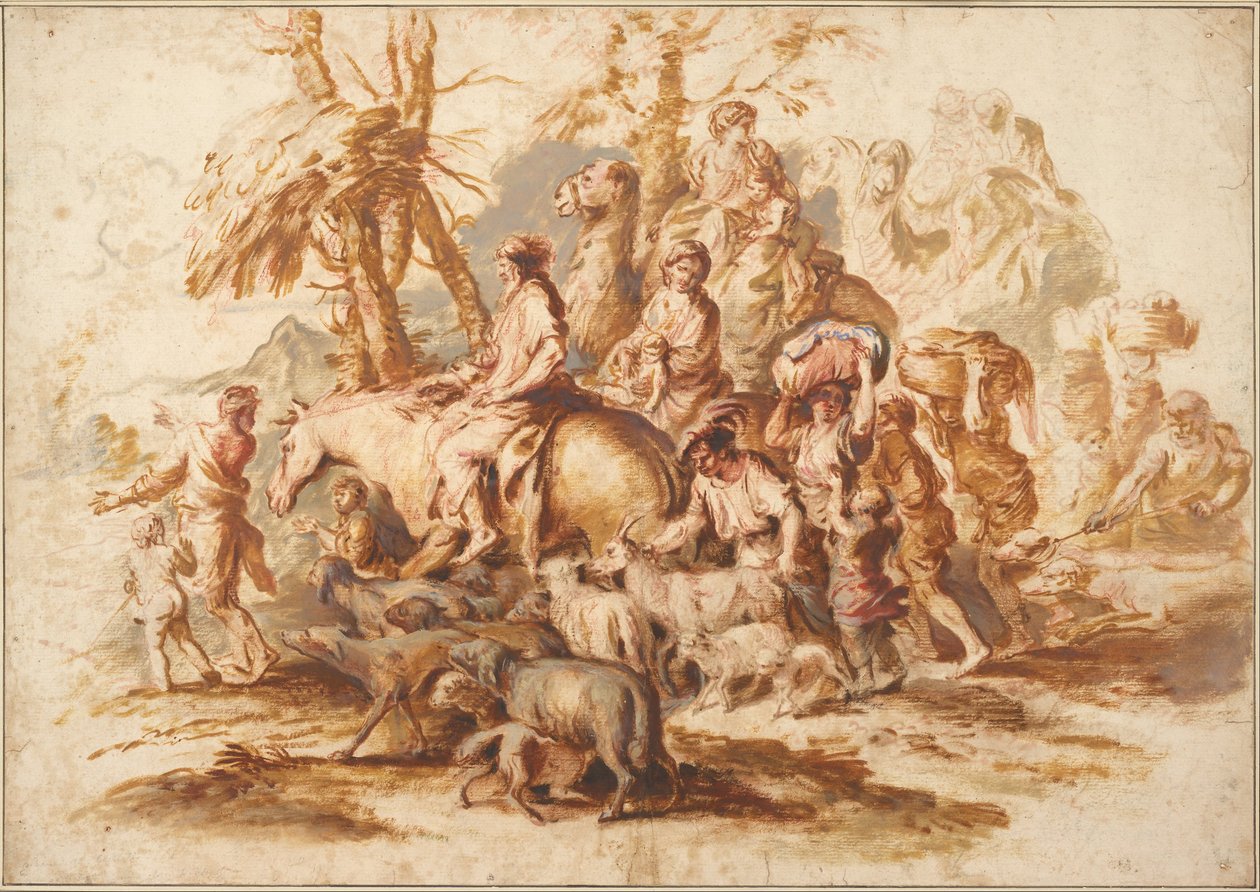 Jaakobin paluu, noin 1647-1651 tekijältä Giovanni Benedetto Castiglione