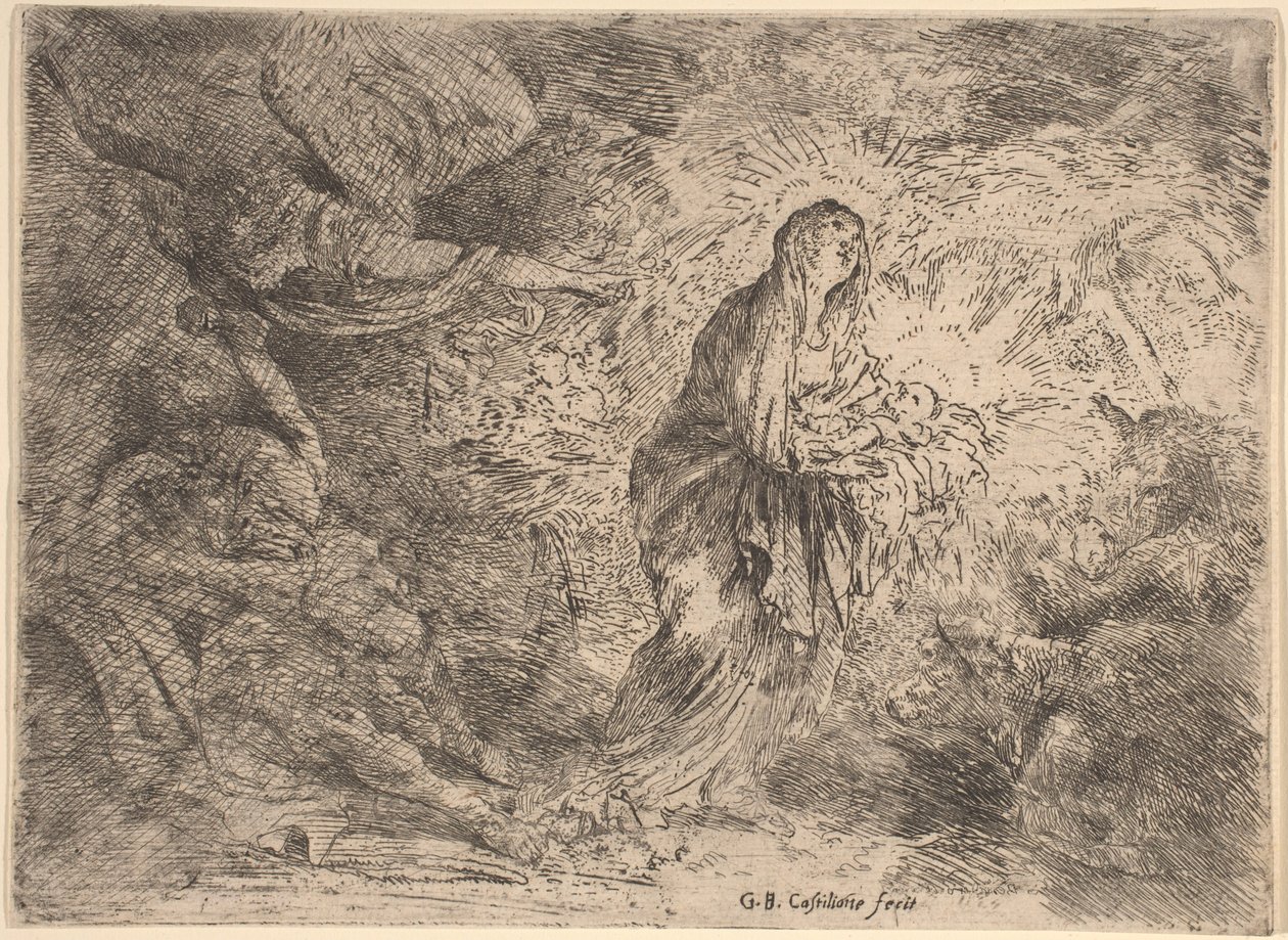 Enkeli herätti Joosefin tekijältä Giovanni Benedetto Castiglione
