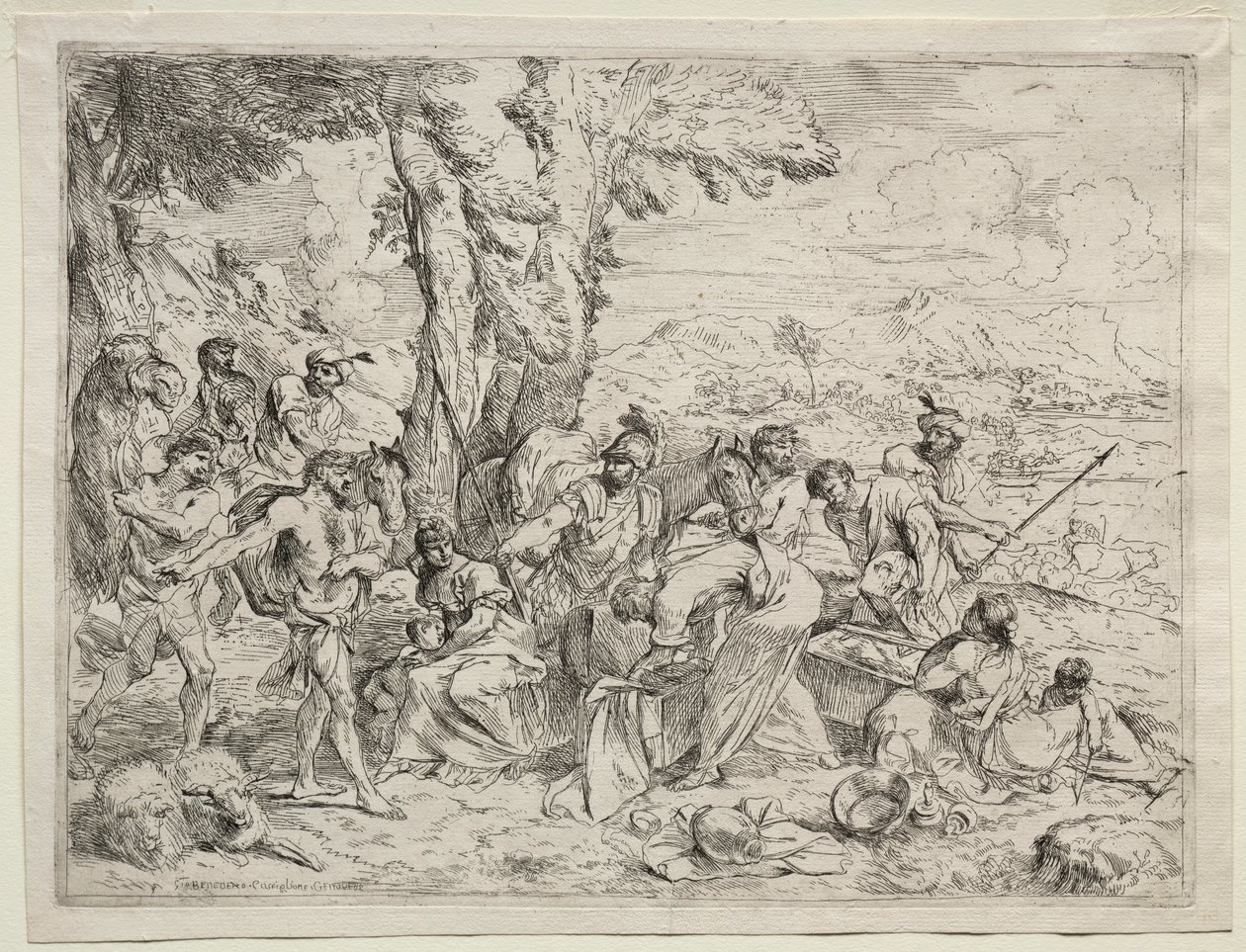 Laban etsii epäjumalia Rachelsin matkatavaroista, n. 1635. tekijältä Giovanni Benedetto Castiglione