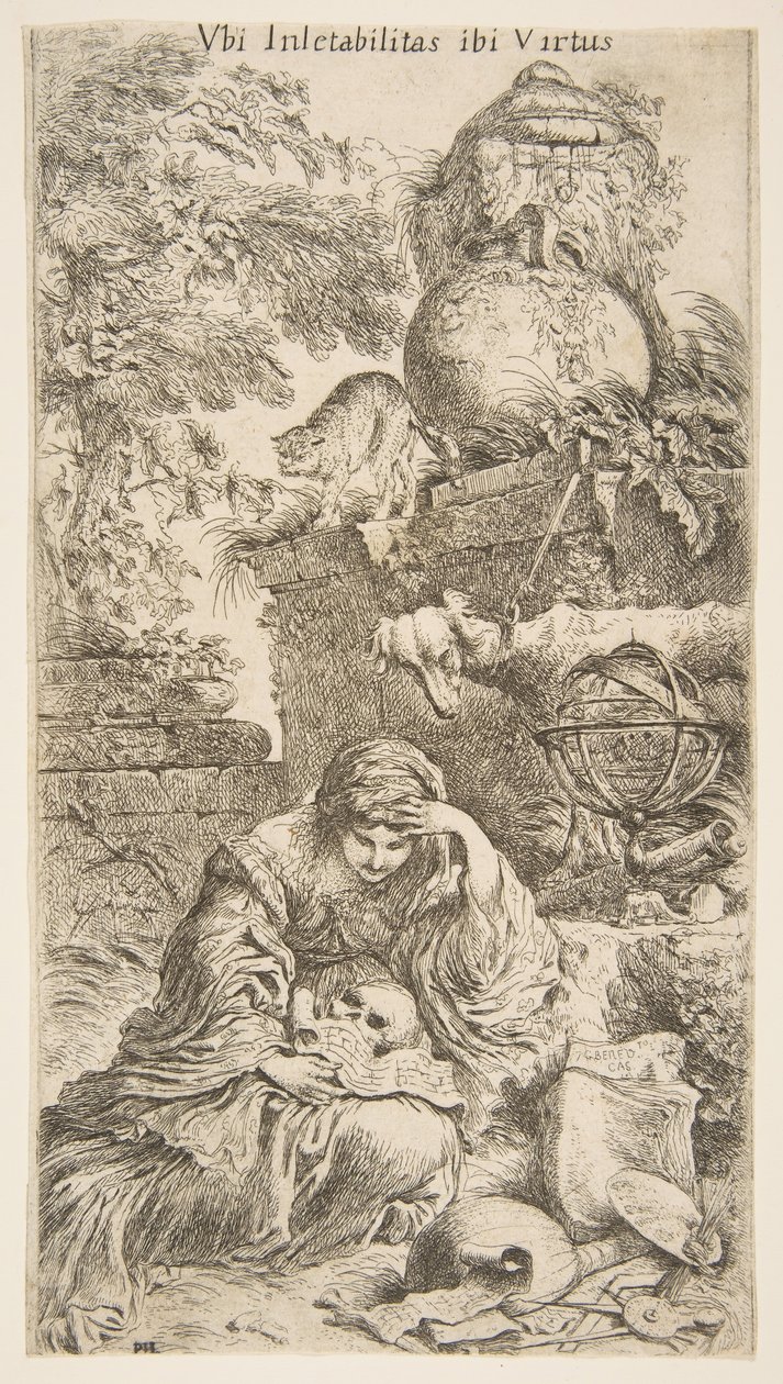 Melencholia, n. 1645-1646. tekijältä Giovanni Benedetto Castiglione