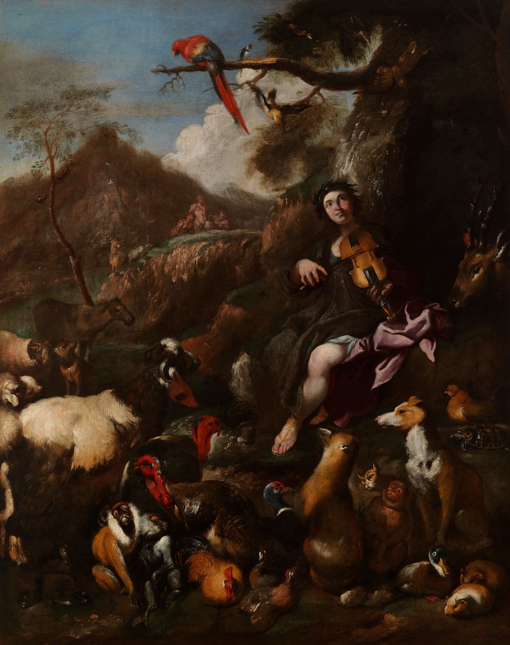 Orfeus laulaa eläimille tekijältä Giovanni Benedetto Castiglione