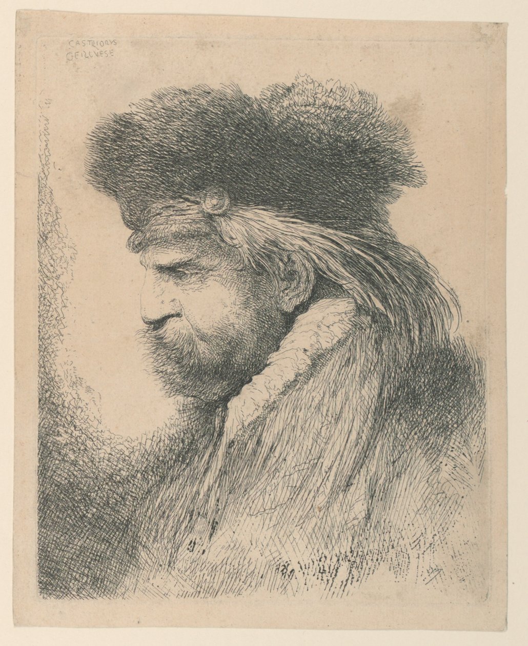 Muotokuva miehestä, jolla on turkislakka tekijältä Giovanni Benedetto Castiglione
