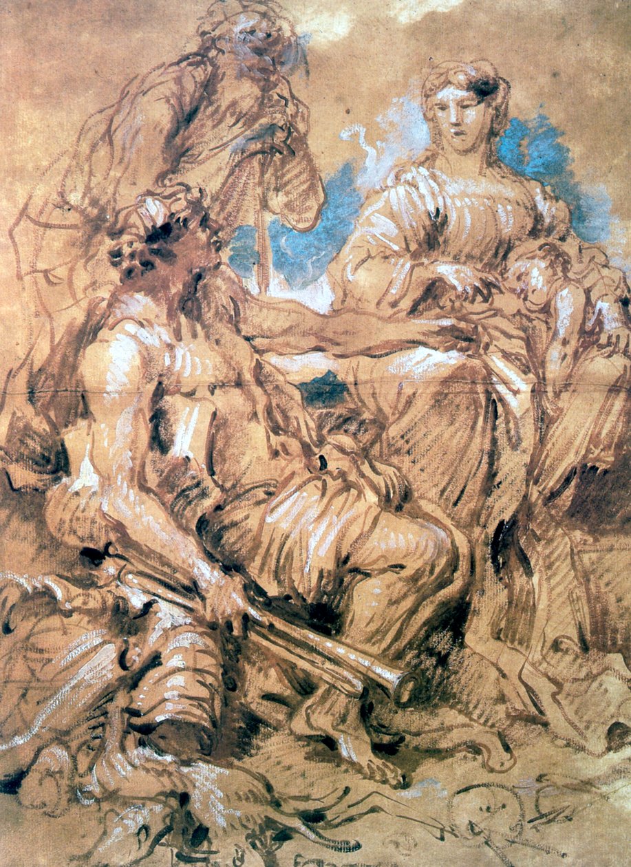 Study of Figures in Costume, c1635-1670 tekijältä Giovanni Benedetto Castiglione