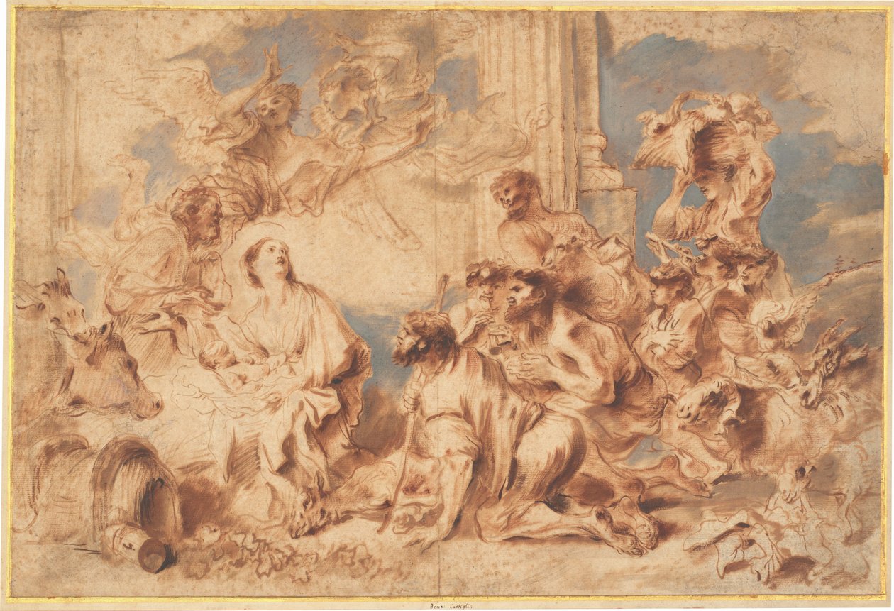 Die Anbetung der Hirten tekijältä Giovanni Benedetto Castiglione