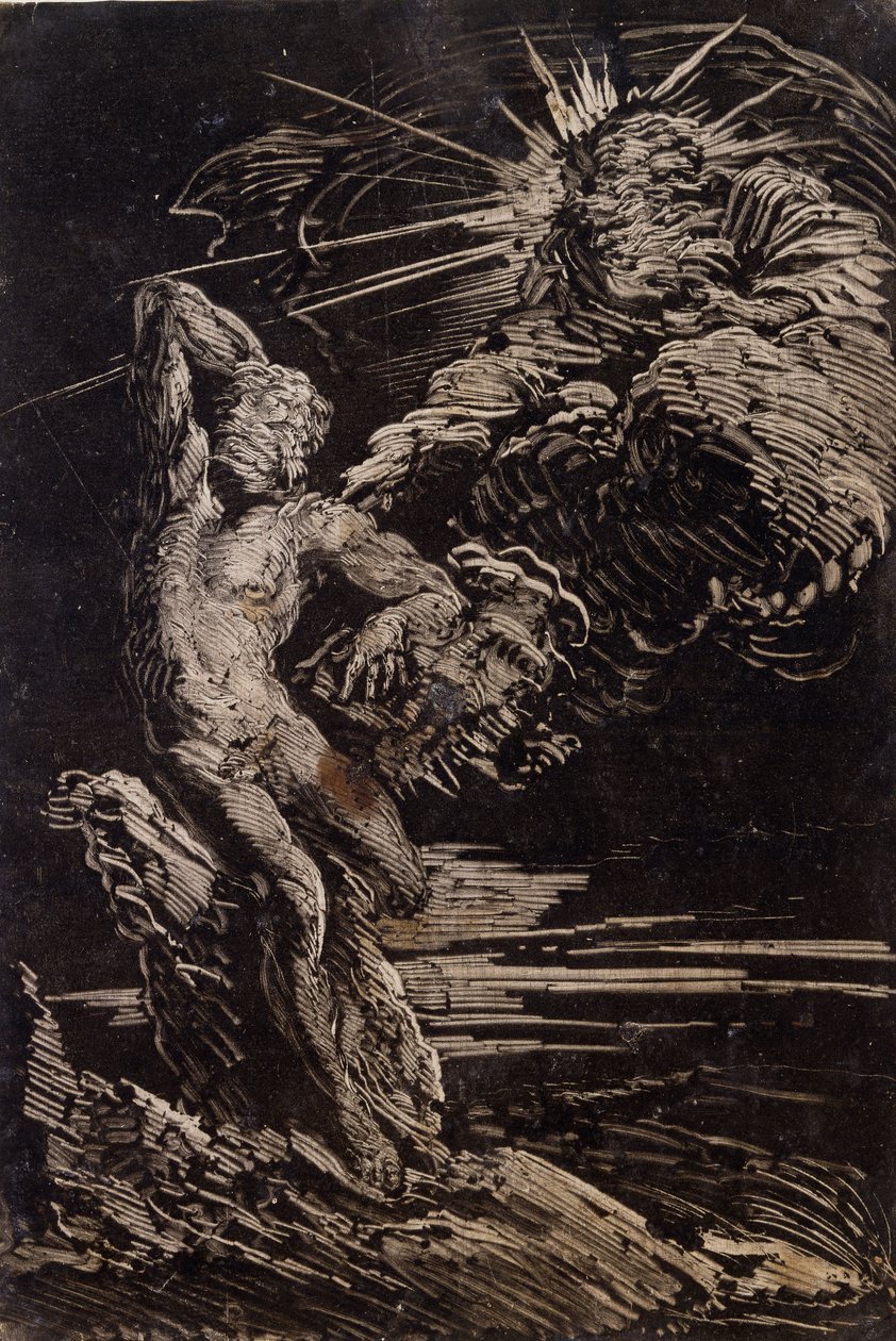 Aadamin luominen, n. 1642 tekijältä Giovanni Benedetto Castiglione