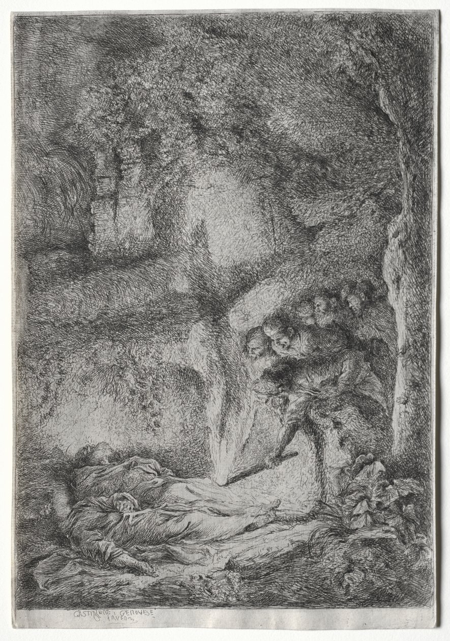 El descobriment dels cossos dels sants Pere i Paulfinnish tekijältä Giovanni Benedetto Castiglione