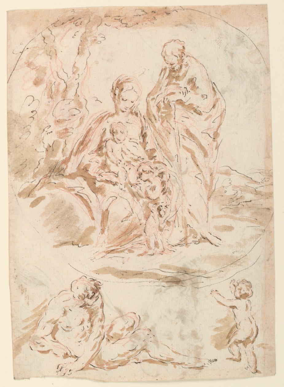 Pyhä perhe tekijältä Giovanni Benedetto Castiglione