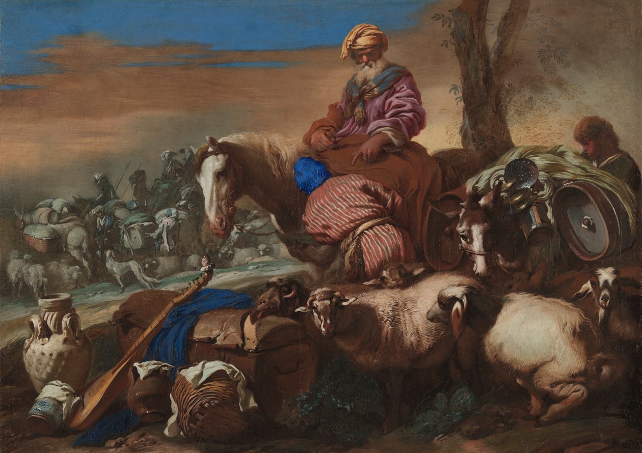 Abrahamin palvelijan vala, n. 1650-1659. tekijältä Giovanni Benedetto Castiglione