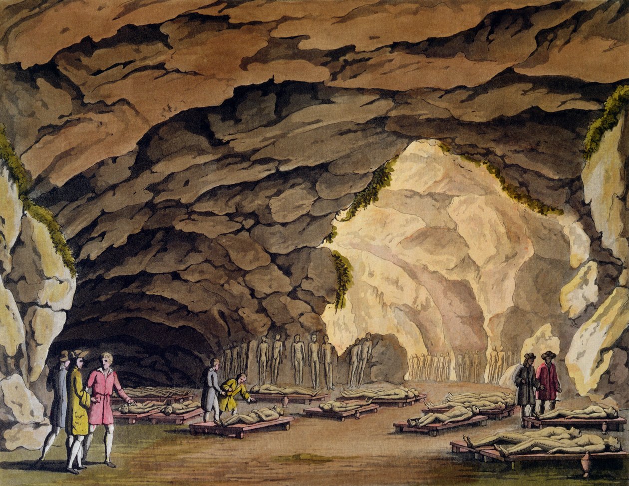 Guancesin hautaluola, Jules Ferrarion "Le Costume Ancien et Moderne", julkaistu Milanossa, noin 1820 tekijältä Giovanni Bigatti