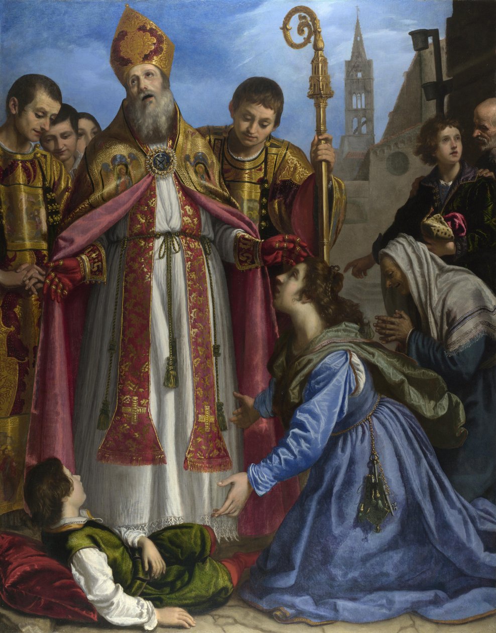 Pyhä Zenobius elvyttää kuolleen pojan, n. 1615 tekijältä Giovanni Bilivert