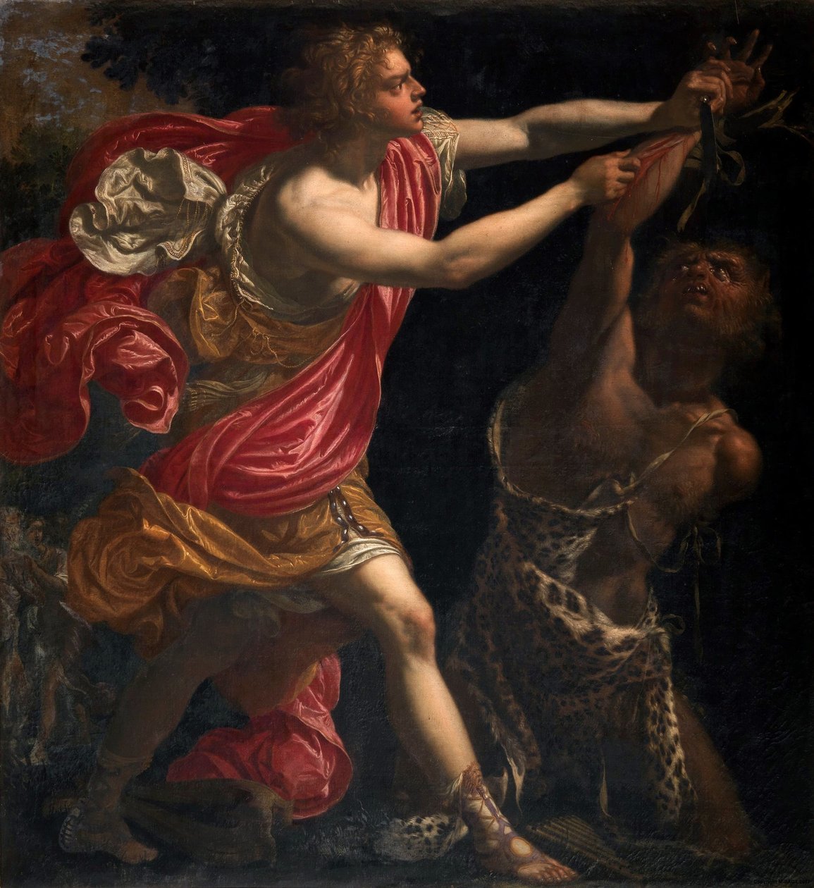 Giovanni Bilivertin käsialaa - Apollo nylkee Marsyasin, 1630 c). tekijältä Giovanni Biliverti