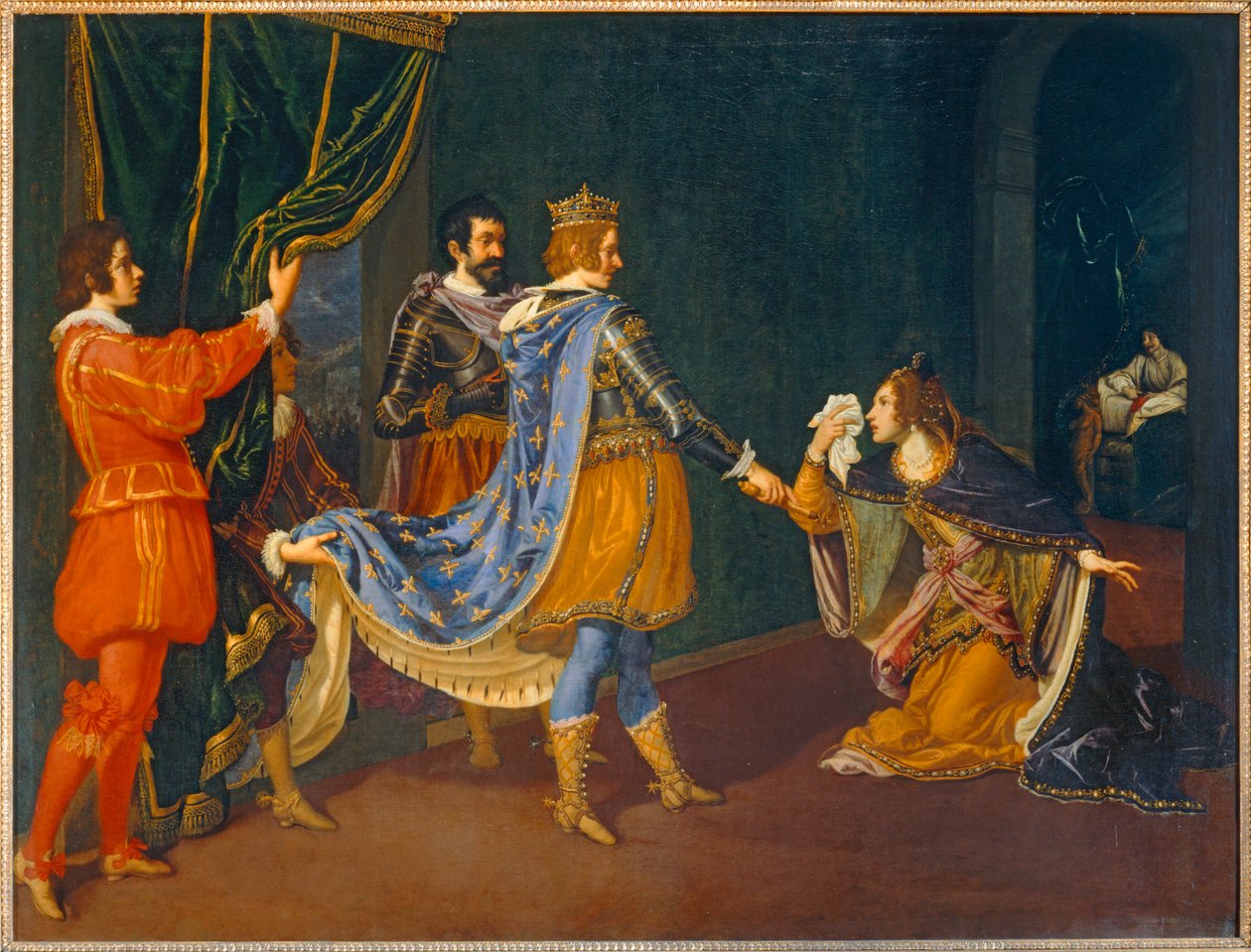 Aragonian Isabella vetoaa Kaarle VIII:een isänsä, Napolin kuninkaan Alfonson, ja miehensä, Milanon herttuan Giovanni Galeazzo Sforzan puolesta ... tekijältä Giovanni Biliverti