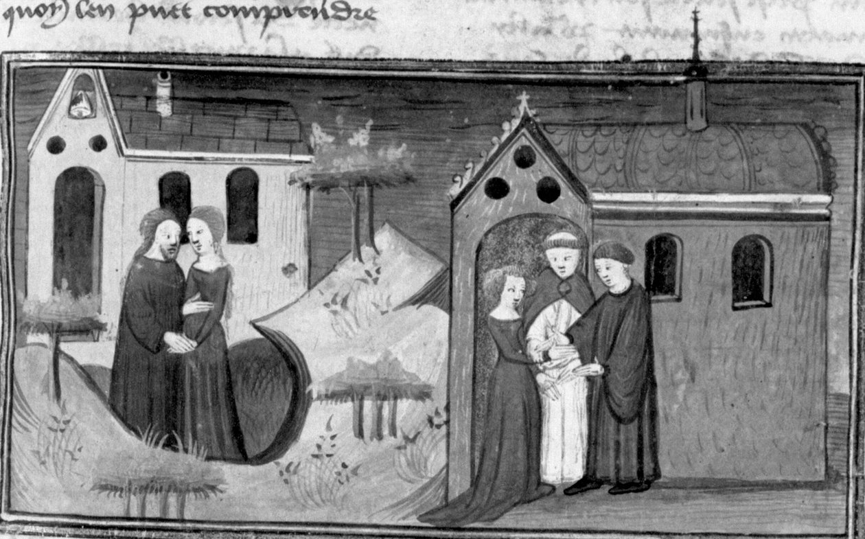 Dekameron, Alibech on erakon kanssa; Alibech menee naimisiin Neerbalen kanssa. Kolmas päivä, uutiset 10 tekijältä Giovanni Boccaccio