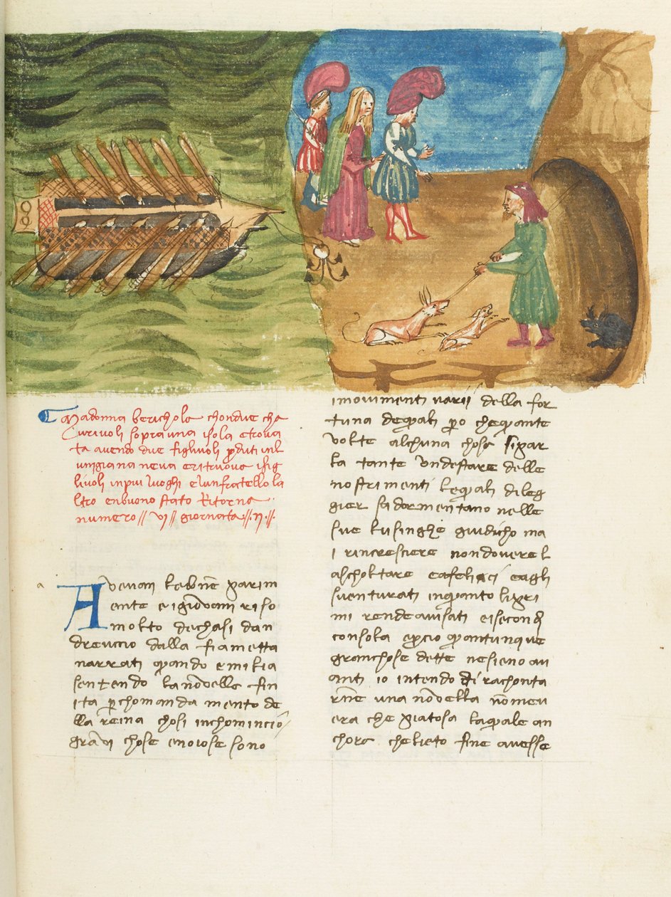 Dekameron, Beritola - Corrado II di Villafranca löytää Beritolan , Toinen päivä, novelli 6. tekijältä Giovanni Boccaccio
