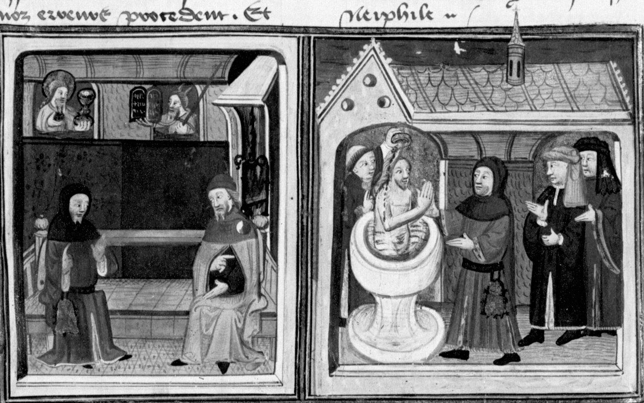Dekameron, Giannotto käännyttää juutalaisen Abrahamin; Abrahamin kaste Ensimmäinen päivä, novelli 2. tekijältä Giovanni Boccaccio