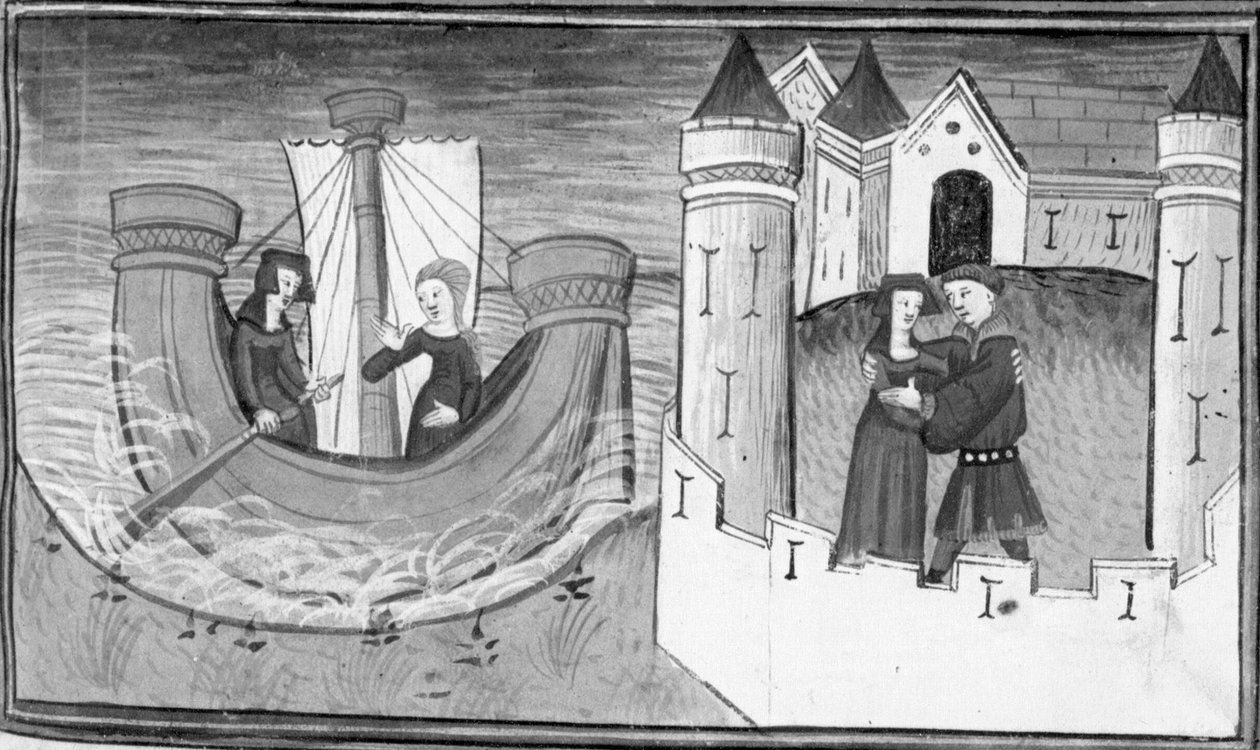 Dekameron, Gostanza ajelehtii laivalla; Gostanza tapaa Martuccion. Viides päivä, novelli 2 tekijältä Giovanni Boccaccio
