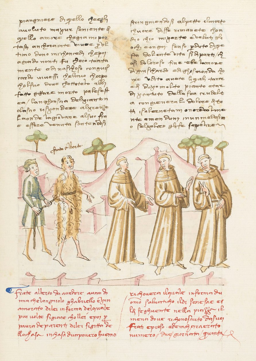 Dekameron, Enkelin lankeemus - Berton pidättäminen, Neljäs päivä, novelli 2. tekijältä Giovanni Boccaccio