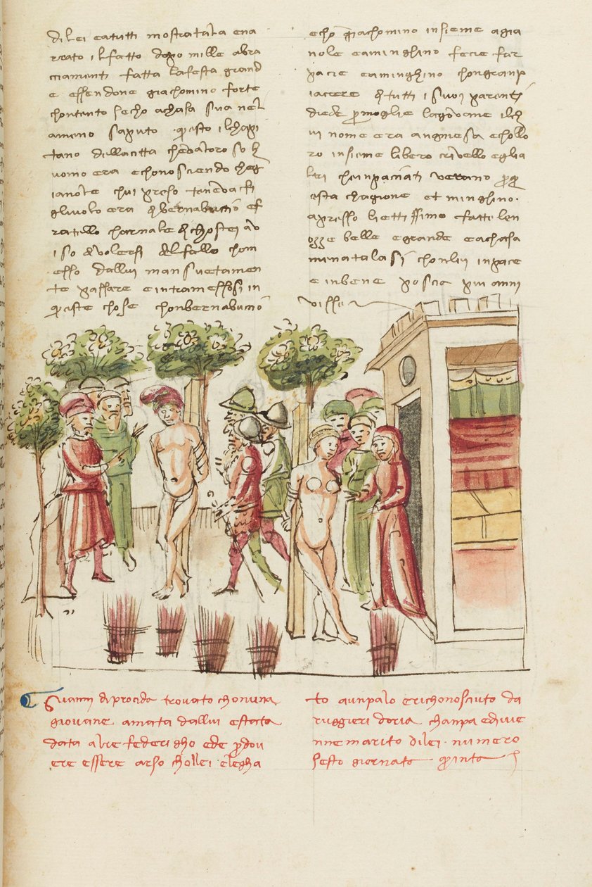 Dekameron, Nuori vanki - Restituta Bolgaro ja Giari di Procida pylväässä , Viides päivä, novelli 6. tekijältä Giovanni Boccaccio
