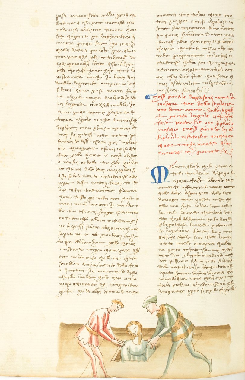 Decameron, Elävät kuolleet Gentle Carisendi exhuming Catalina, Kymmenes päivä, novelli 4. tekijältä Giovanni Boccaccio
