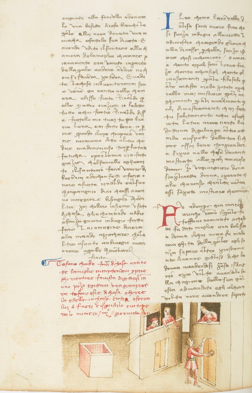 Decameron, La noyée; Tofano à la porte de lui chez, Septième journée, novelli 4. tekijältä Giovanni Boccaccio