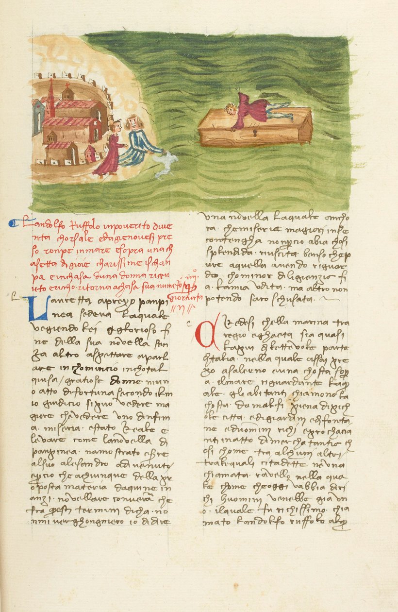 Dekameron, Myrsky - Landolfo Rufolo pakenee haaksirikkoa , Toinen päivä, novelli 4. tekijältä Giovanni Boccaccio