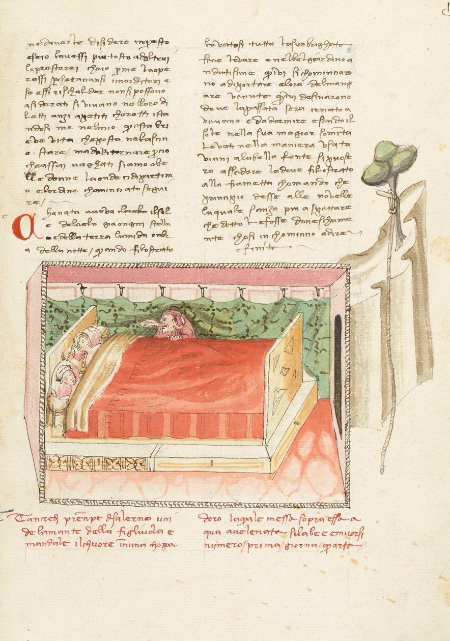 Dekameron, Kuoleman riemuvoitto Tancredi vakoilee rakastavaisia, Neljäs päivä, novelli 1. tekijältä Giovanni Boccaccio