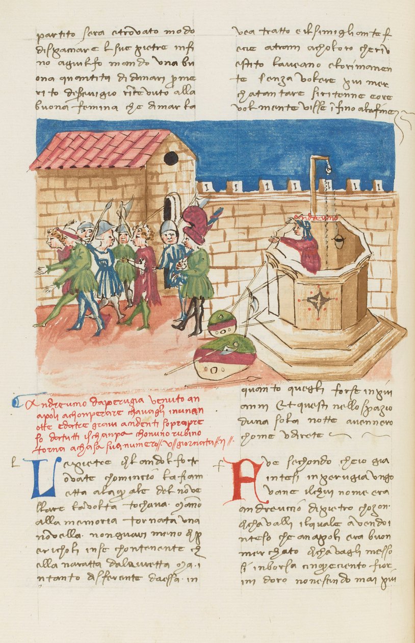 Dekameron, Napolin tuoksut - Andreuccio di Pietro nousee kaivosta, Toinen päivä, novelli 5. tekijältä Giovanni Boccaccio