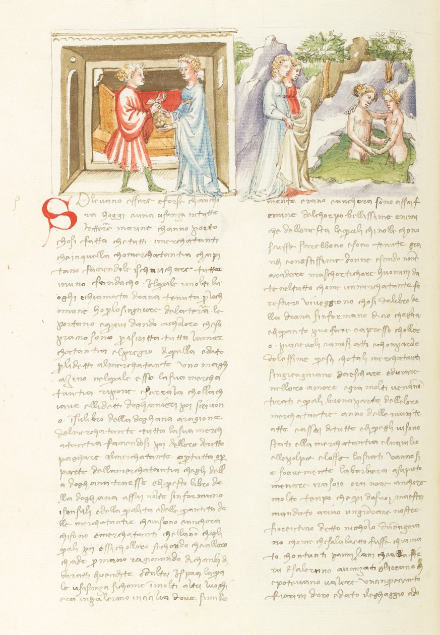 Dekameron, Liaison dangereuse Salabaetto et Jancofiore se baignant, kahdeksas päivä, novelli 10. tekijältä Giovanni Boccaccio