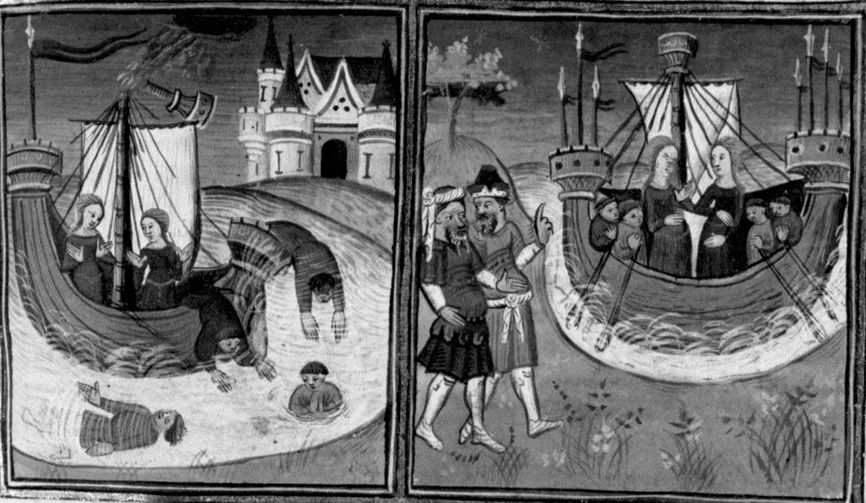 Decameron, Alatielin laivan haaksirikko; nuori tyttö palaa kotiin. Toinen päivä, novelli 7 tekijältä Giovanni Boccaccio