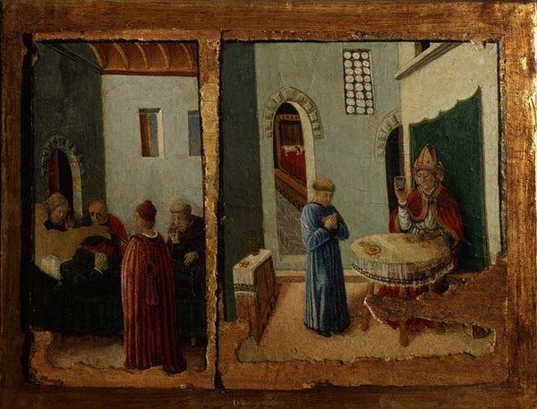 Kaksi kohtausta St. Savinon elämästä (paneeli) tekijältä Giovanni Boccati or Boccatto