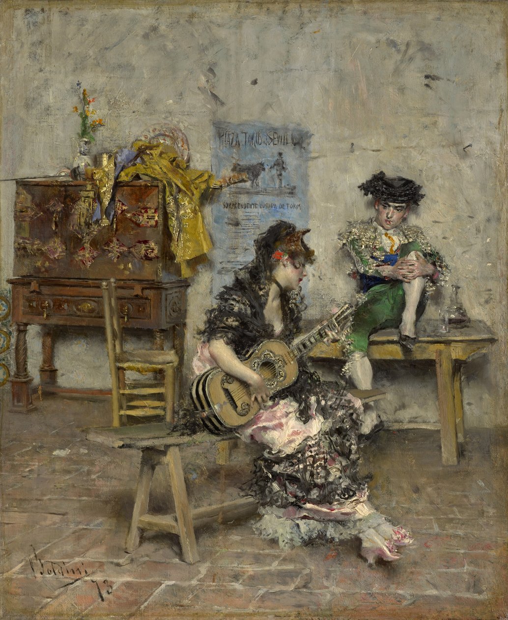 Kitaristi, 1872 tekijältä Giovanni Boldini