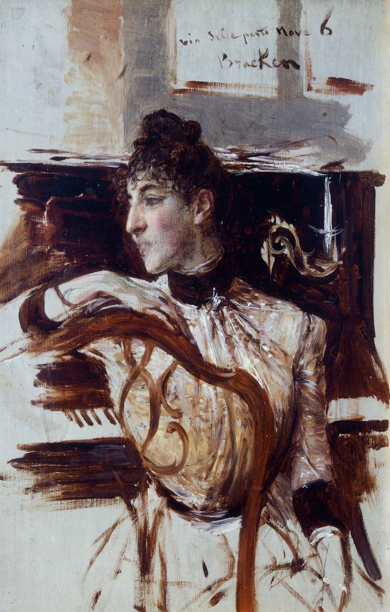 Alaide Banti profiilissa, kirjoittanut Giovanni Boldini (1842-1931) tekijältä Giovanni Boldini