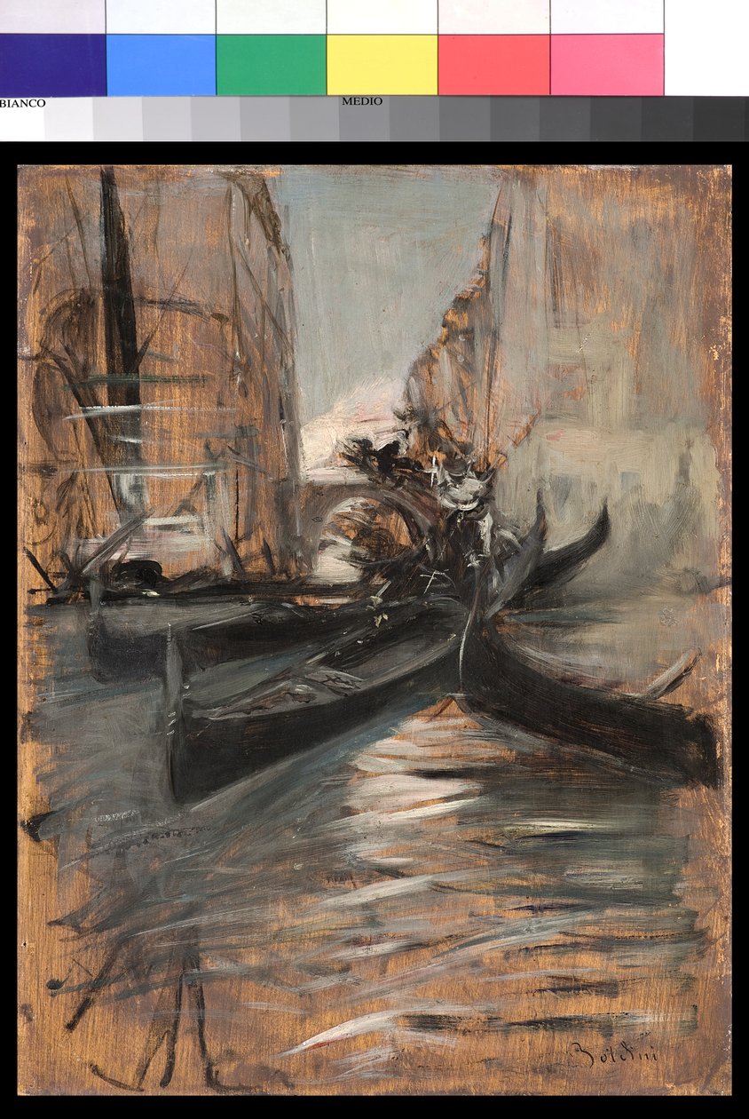 Venetsian kanava ja gondolit, 1899-1913 tekijältä Giovanni Boldini